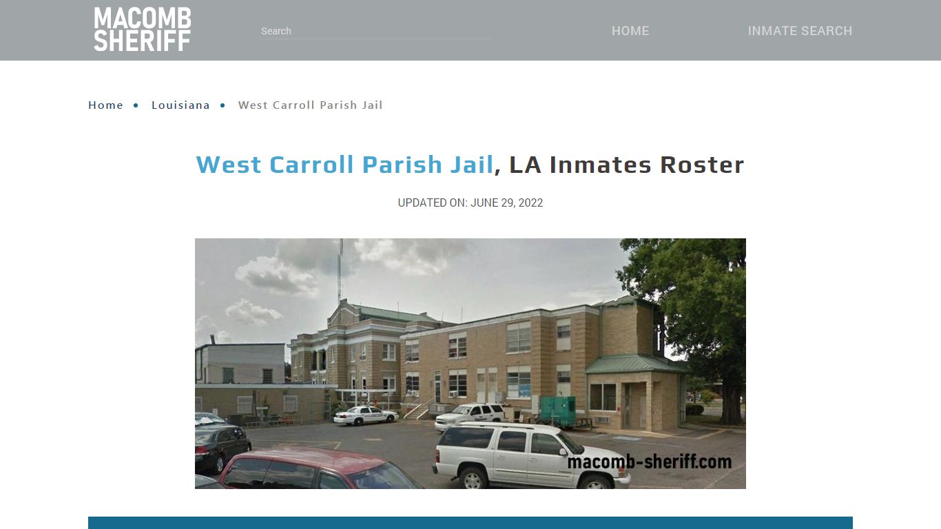 West Carroll Parish Jail, LA Jail Roster, Name Search