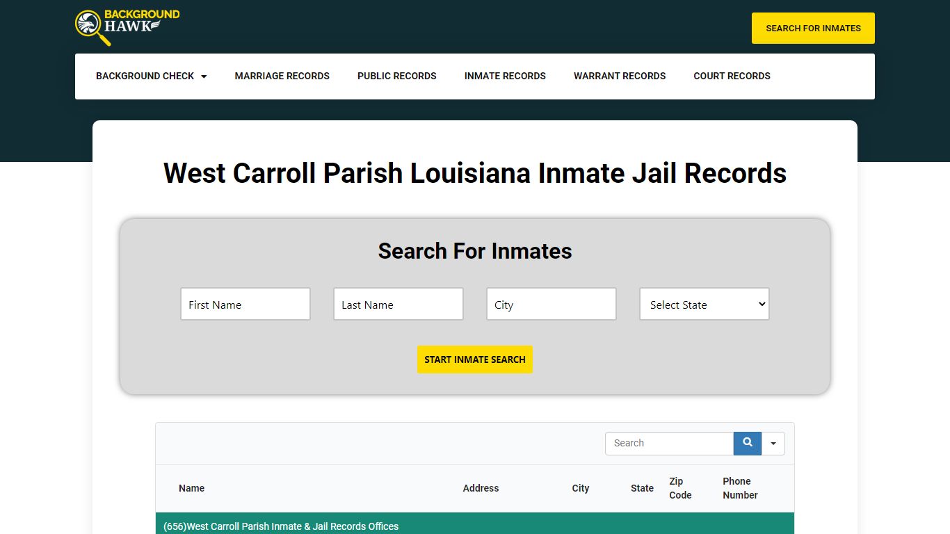 Inmate Jail Records in West Carroll Parish , Louisiana